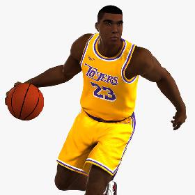 3D Black Basketball Player HQ model